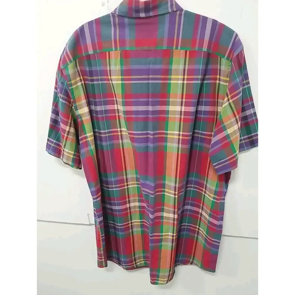 Mens Polo Ralph Lauren‎ Classic Fit Plaid Oxford Long Sleeve Shirt Multi Large